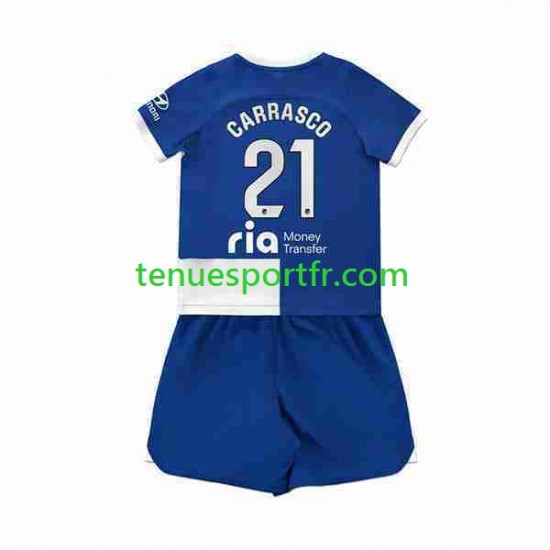 Kit Enfant Maillot Extérieur Atlético Madrid 2 Yannick Carrasco 21 2023-2024 à Manches Courtes