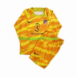 Kit Enfant Maillot Atlético Madrid Gardien 2023-2024 Orange à Manches Longues