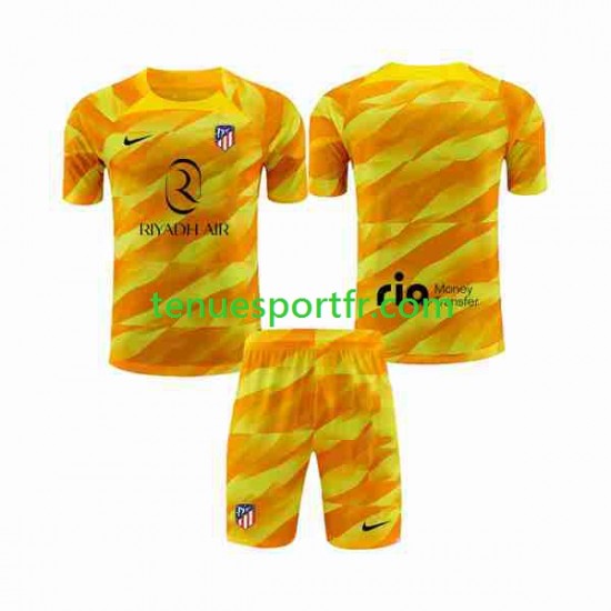 Kit Enfant Maillot Atlético Madrid Gardien 2023-2024 Orange à Manches Courtes