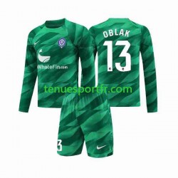 Kit Enfant Maillot Extérieur Atlético Madrid Gardien Jan Oblak 13 2023-2024 à Manches Longues