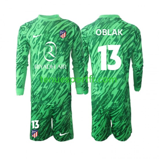 Kit Enfant Maillot Extérieur Atlético Madrid Gardien Jan Oblak 13 2024-2025 à Manches Longues