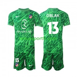 Kit Enfant Maillot Extérieur Atlético Madrid Gardien Jan Oblak 13 2024-2025 à Manches Courtes