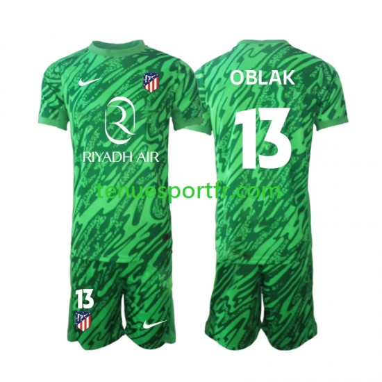 Kit Enfant Maillot Extérieur Atlético Madrid Gardien Jan Oblak 13 2024-2025 à Manches Courtes
