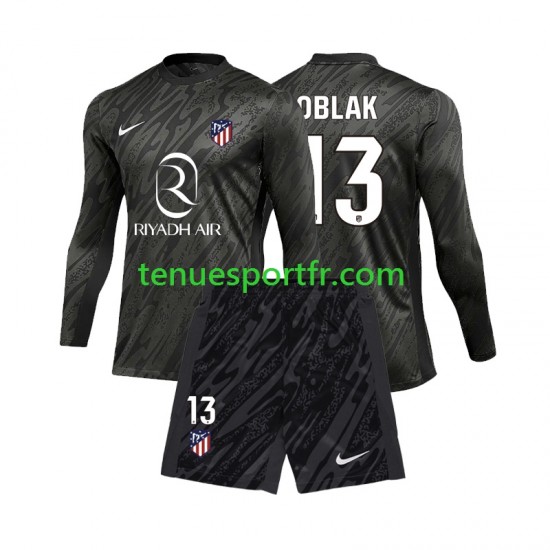 Kit Enfant Maillot Domicile Atlético Madrid Gardien Jan Oblak 13 2024-2025 à Manches Longues