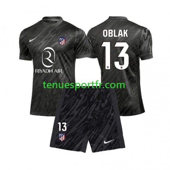 Kit Enfant Maillot Domicile Atlético Madrid Gardien Jan Oblak 13 2024-2025 à Manches Courtes