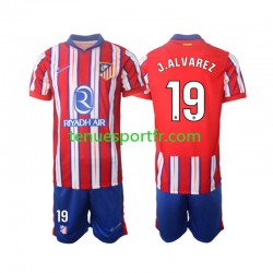 Kit Enfant Maillot Domicile Atlético Madrid J.Alvarez 19 2024-2025 à Manches Courtes