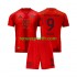 Kit Enfant Maillot Domicile Bayern Munich Harry Kane 9 2024-2025 Rouge à Manches Courtes