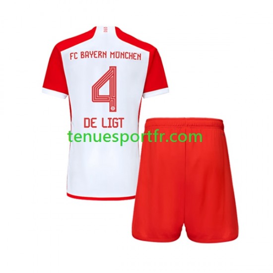 Kit Enfant Maillot Domicile Bayern Munich Matthijs de Ligt 4 2023-2024 à Manches Courtes