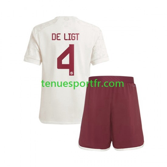 Kit Enfant Maillot Troisième Bayern Munich Matthijs de Ligt 4 2023-2024 à Manches Courtes