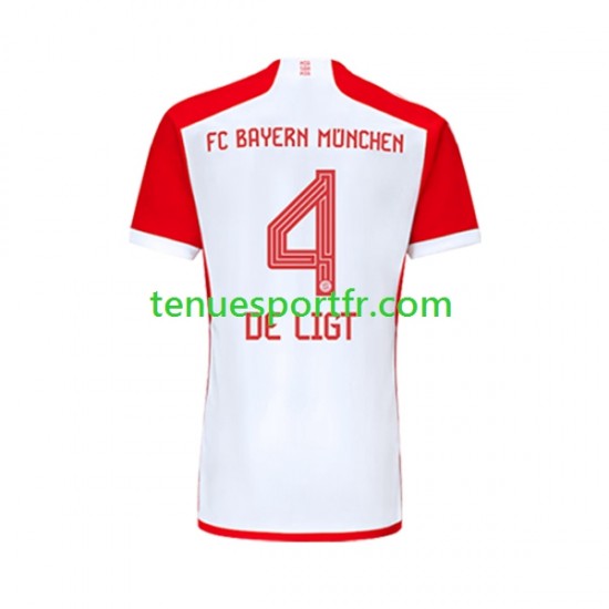 Homme Maillot Domicile Bayern Munich Matthijs de Ligt 4 2023-2024 à Manches Courtes