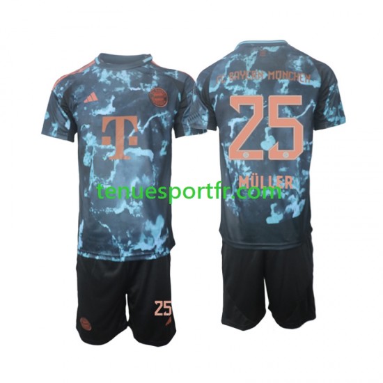 Kit Enfant Maillot Extérieur Bayern Munich Muller 25 2024-2025 à Manches Courtes