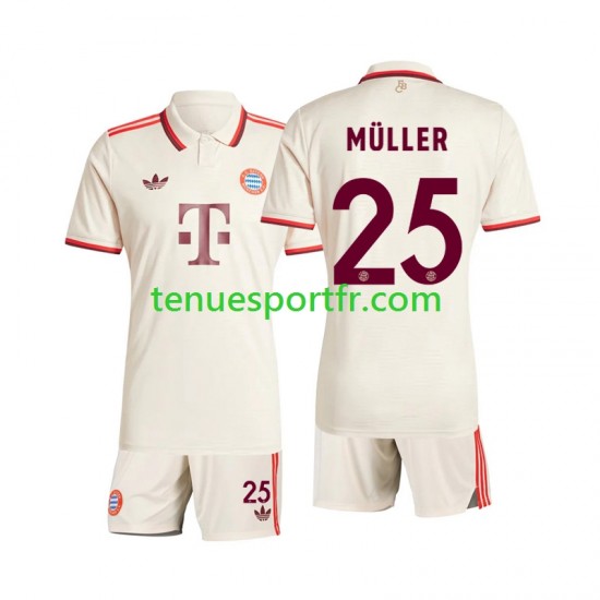 Kit Enfant Maillot Troisième Bayern Munich Muller 25 2024-2025 à Manches Courtes