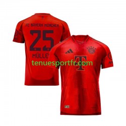 Homme Maillot Domicile Bayern Munich Thomas Muller 25 2024-2025 Rouge à Manches Courtes