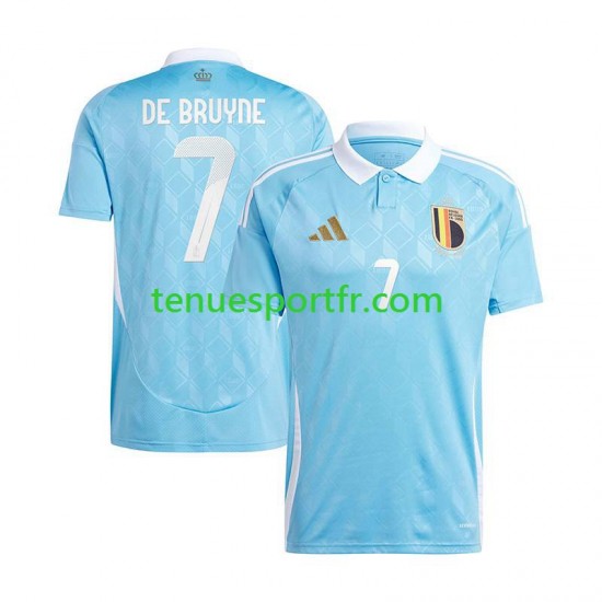 Homme Maillot Extérieur Belgique De Bruyne 7 Euro 2024 à Manches Courtes