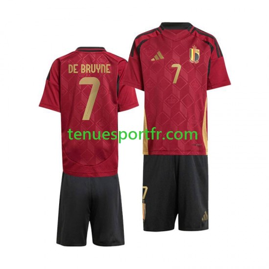 Kit Enfant Maillot Domicile Belgique De Bruyne 7 Euro 2024 à Manches Courtes