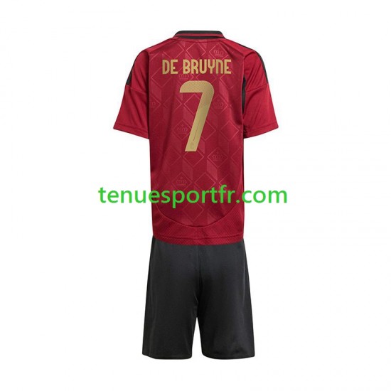 Kit Enfant Maillot Domicile Belgique De Bruyne 7 Euro 2024 à Manches Courtes