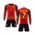 Kit Enfant Maillot Domicile Belgique De Bruyne 7 World Cup 2022 à Manches Longues