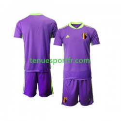 Kit Enfant Maillot Extérieur Belgique Gardien Courtois 1 2021-2022 à Manches Courtes