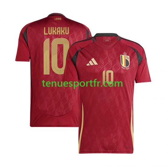 Homme Maillot Domicile Belgique Romelu Lukaku 10 Euro 2024 à Manches Courtes
