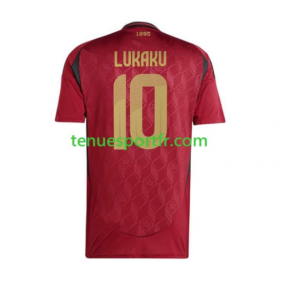 Homme Maillot Domicile Belgique Romelu Lukaku 10 Euro 2024 à Manches Courtes