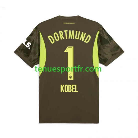 Homme Maillot Extérieur Borussia Dortmund Gardien Gregor Kobel 1 2024-2025 à Manches Courtes