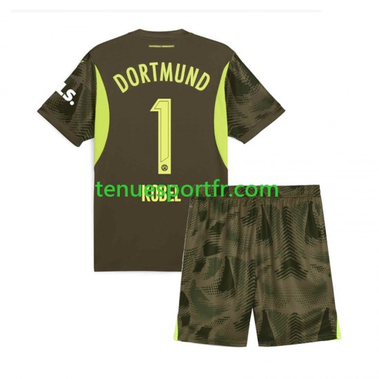 Kit Enfant Maillot Extérieur Borussia Dortmund Gardien Gregor Kobel 1 2024-2025 à Manches Courtes