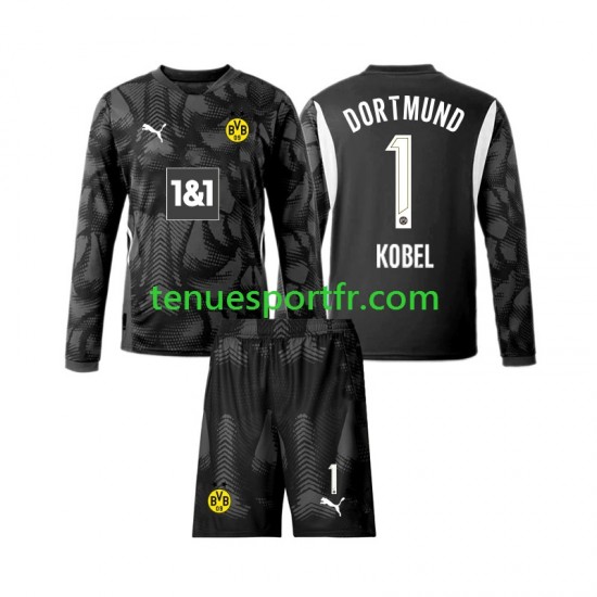 Kit Enfant Maillot Quatrième Borussia Dortmund Gardien Gregor Kobel 1 2024-2025 à Manches Longues