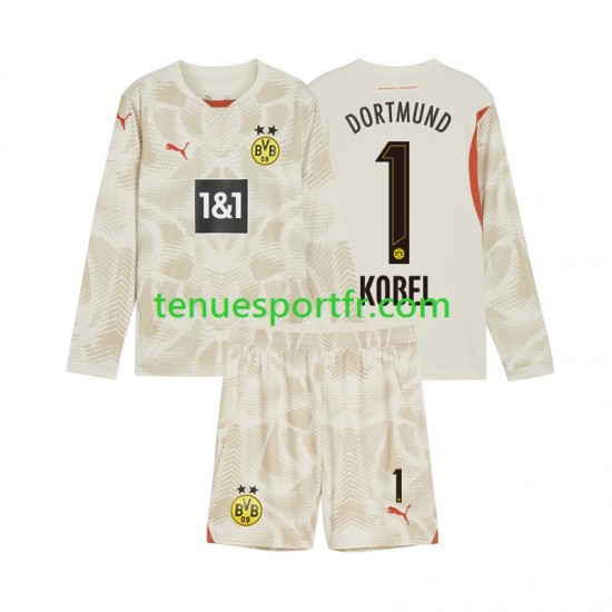 Kit Enfant Maillot Domicile Borussia Dortmund Gardien Gregor Kobel 1 2024-2025 à Manches Longues