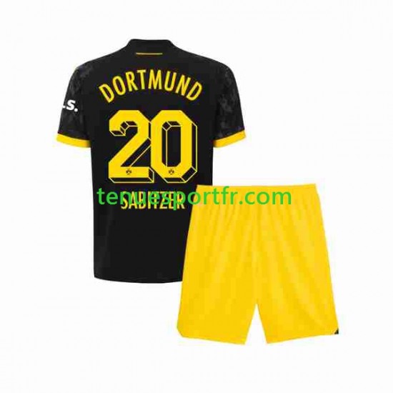 Kit Enfant Maillot Extérieur Borussia Dortmund Marcel Sabitzer 20 2023-2024 à Manches Courtes