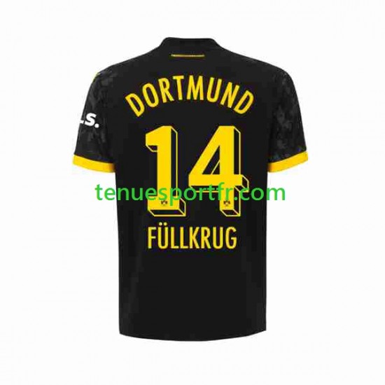 Homme Maillot Extérieur Borussia Dortmund Niclas Fullkrug 14 2023-2024 à Manches Courtes