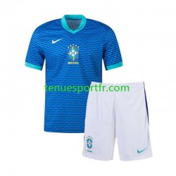 Kit Enfant Maillot Extérieur Brésil Copa America 2024 à Manches Courtes