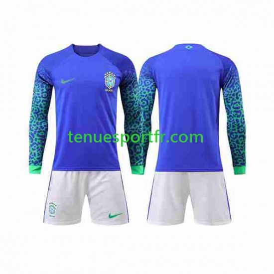 Kit Enfant Maillot Extérieur Brésil World Cup 2022 à Manches Longues
