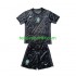 Kit Enfant Maillot Extérieur Brésil Gardien Copa America 2024 Noir à Manches Courtes