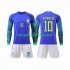 Kit Enfant Maillot Extérieur Brésil Neymar Jr 10 World Cup 2022 à Manches Longues