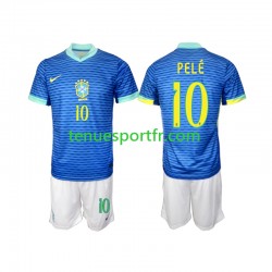 Kit Enfant Maillot Extérieur Brésil PELE 10 2024 à Manches Courtes