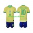 Kit Enfant Maillot Domicile Brésil Ronaldinho 10 2024 à Manches Courtes