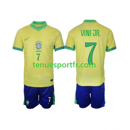 Kit Enfant Maillot Domicile Brésil VINI JR 7 2024 à Manches Courtes