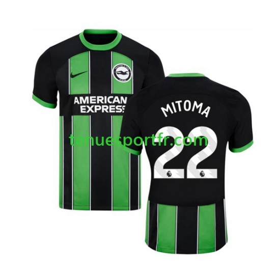 Homme Maillot Extérieur Brighton Hove Albion Mitoma 22 2023-2024 à Manches Courtes