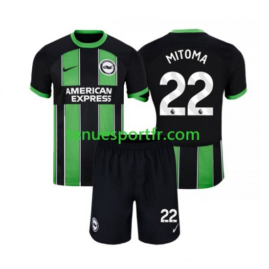 Kit Enfant Maillot Extérieur Brighton Hove Albion Mitoma 22 2023-2024 à Manches Courtes