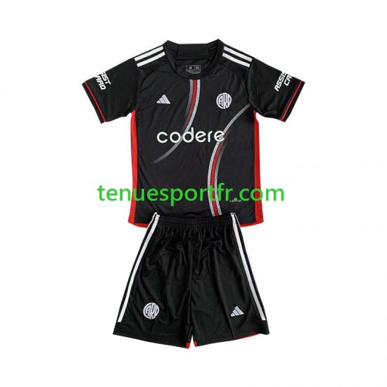 Kit Enfant Maillot Troisième CA River Plate 2024-2025 Noir à Manches Courtes
