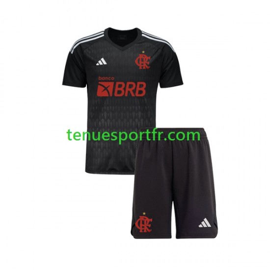 Kit Enfant Maillot Extérieur CR Flamengo Gardien 2023-2024 à Manches Courtes