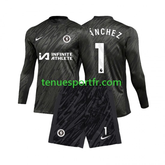 Kit Enfant Maillot Extérieur Chelsea Gardien Robert Sanchez 1 2024-2025 à Manches Longues
