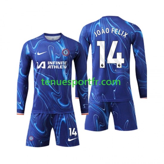 Kit Enfant Maillot Domicile Chelsea Joao Felix 14 2024-2025 à Manches Longues