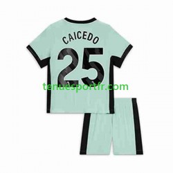 Kit Enfant Maillot Troisième Chelsea Moises Caicedo 25 2023-2024 à Manches Courtes