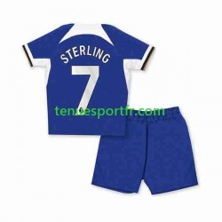 Kit Enfant Maillot Domicile Chelsea Raheem Sterling 7 2023-2024 à Manches Courtes
