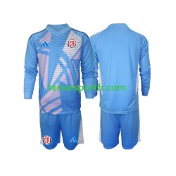 Kit Enfant Maillot Domicile Costa Rica Gardien 2024 Bleu à Manches Longues