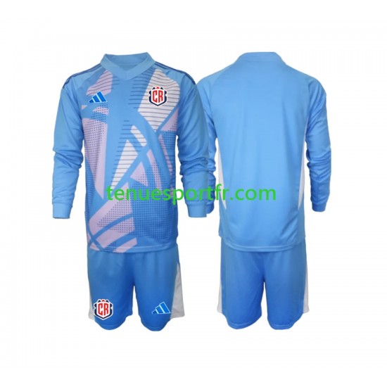Kit Enfant Maillot Domicile Costa Rica Gardien 2024 Bleu à Manches Longues