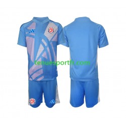 Kit Enfant Maillot Domicile Costa Rica Gardien 2024 Bleu à Manches Courtes