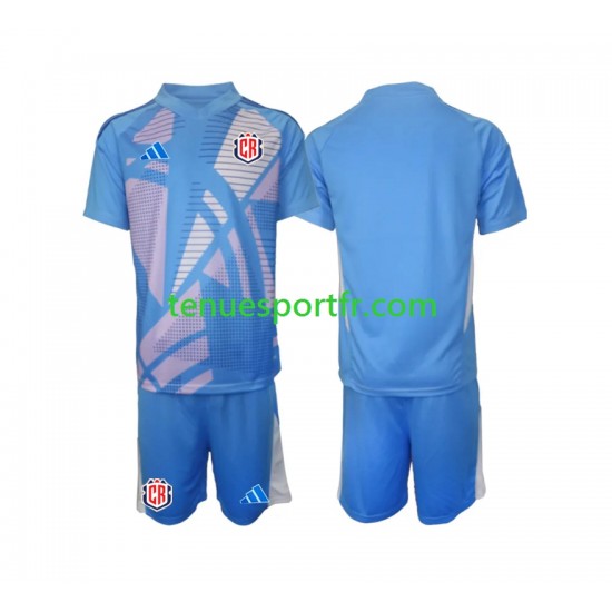 Kit Enfant Maillot Domicile Costa Rica Gardien 2024 Bleu à Manches Courtes