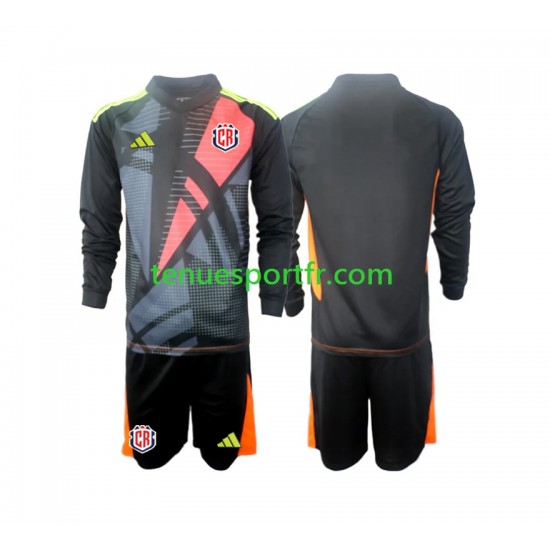 Kit Enfant Maillot Troisième Costa Rica Gardien 2024 Noir à Manches Longues
